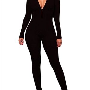 Womens Long Sleeve Bodycon Jumpsuit Romper